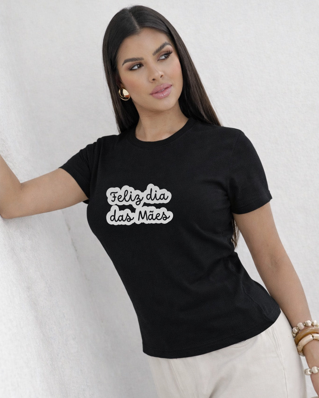 Camiseta Feminina "Feliz Dia Das Mães Especial" 100% Algodão Dia Das Mães