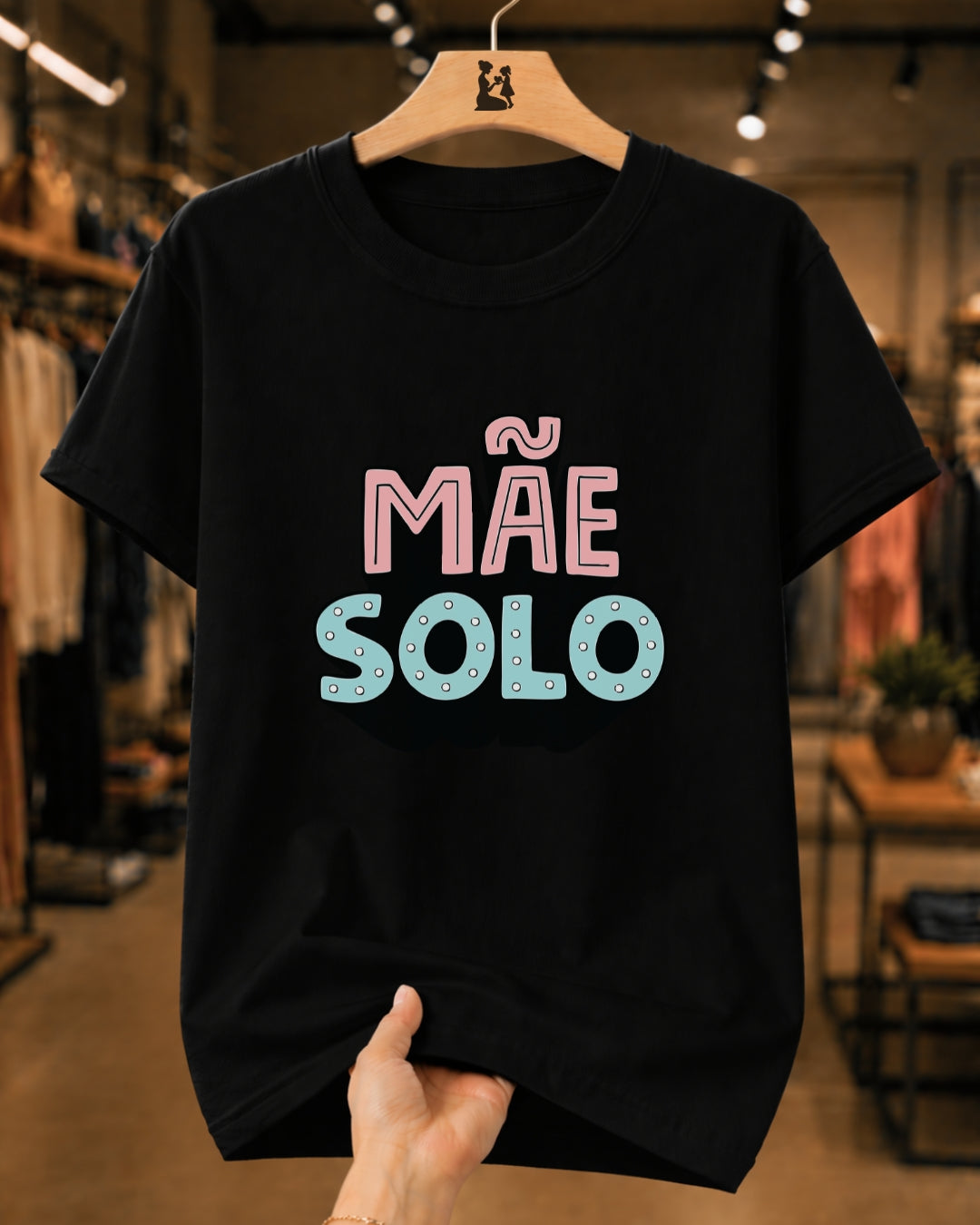 Camiseta Feminina "Mãe Solo" 100% Algodão Dia Das Mães