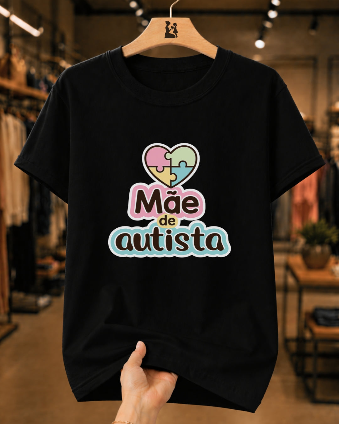 Camiseta Feminina 100% Algodão "Mãe De Autista" Dia Das Mães