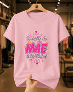 Camiseta Feminina 100% Algodão "Coração De Mãe Cabe Todos" Dia Das Mães