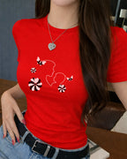 Camiseta 100% Algodão Feminina "Amor De Mãe É Eterno" Dia Das Mães