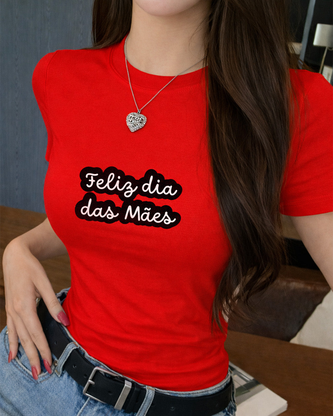 Camiseta Feminina "Feliz Dia Das Mães Especial" 100% Algodão Dia Das Mães