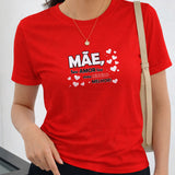 Camiseta 100% Algodão Feminina "Mãe Seu Amor Faz Meu Mundo Melhor" Dia Das Mães