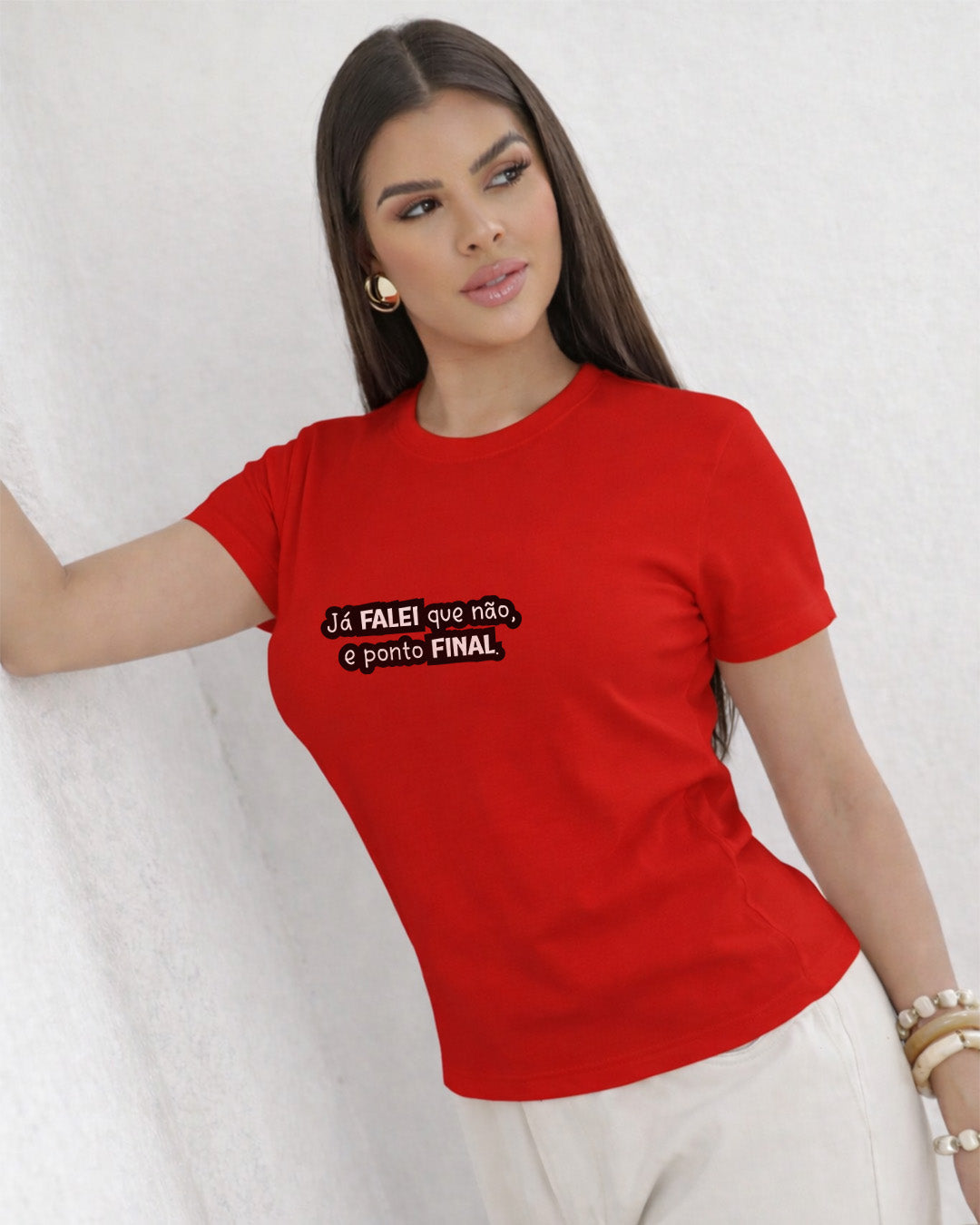 Camiseta 100% Algodão Feminina "Já Falei Que Não E Ponto Final" Dia Das Mães