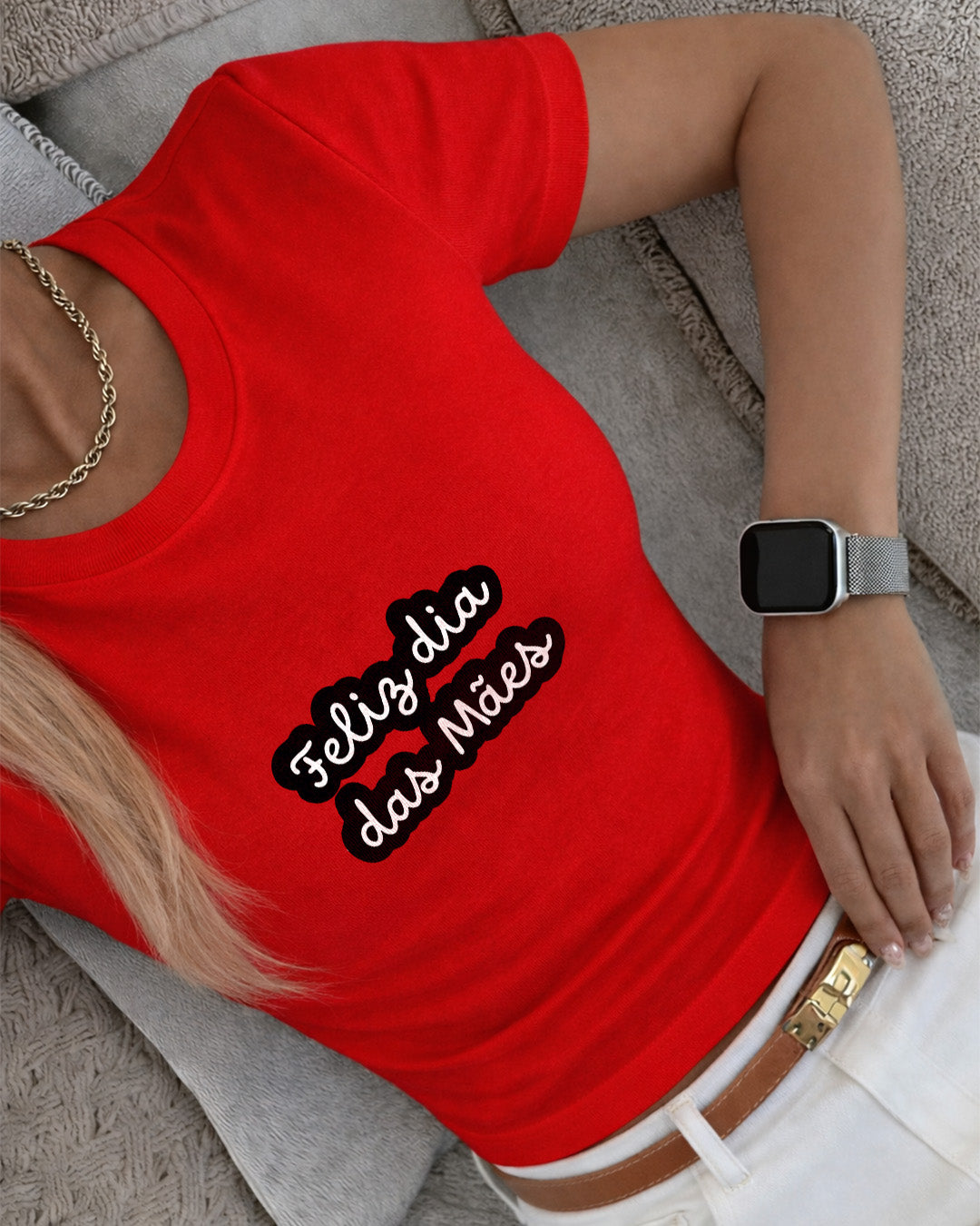 Camiseta Feminina "Feliz Dia Das Mães Especial" 100% Algodão Dia Das Mães