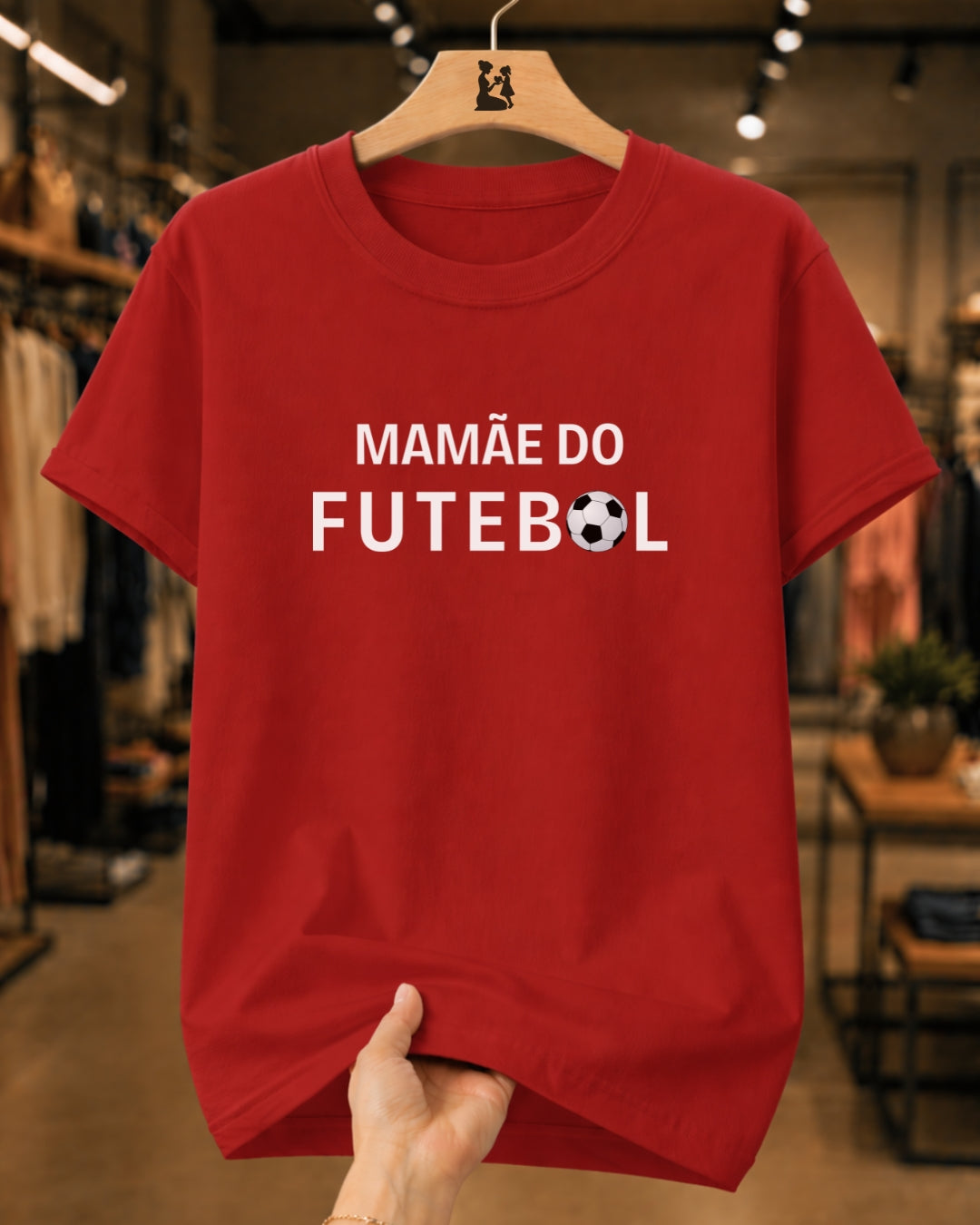 Camiseta Feminina 100% Algodão "Mamãe Do Futebol" Dia Das Mães
