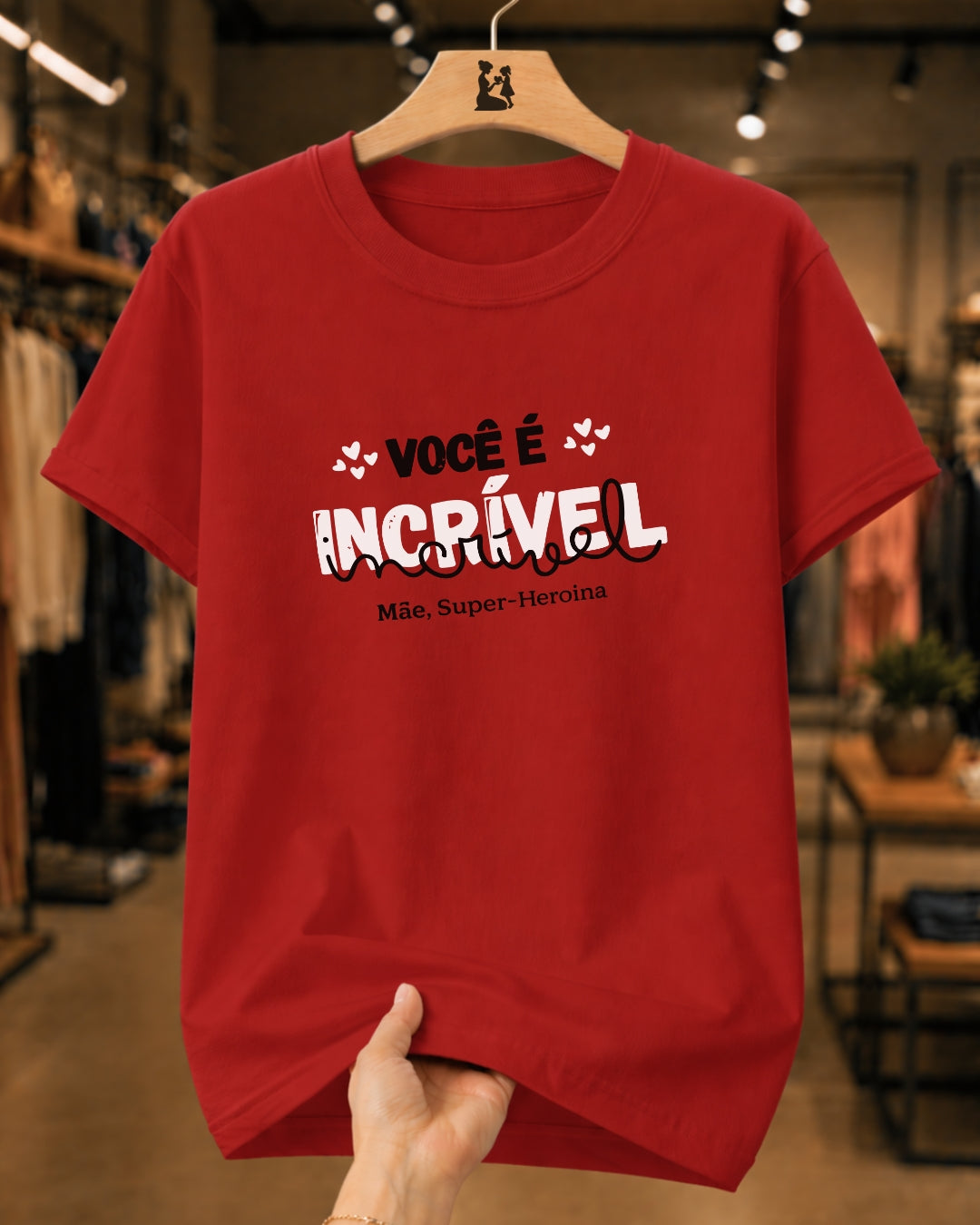 Camiseta 100% Algodão Feminina "Você É Incrível Mãe" Dia Das Mães
